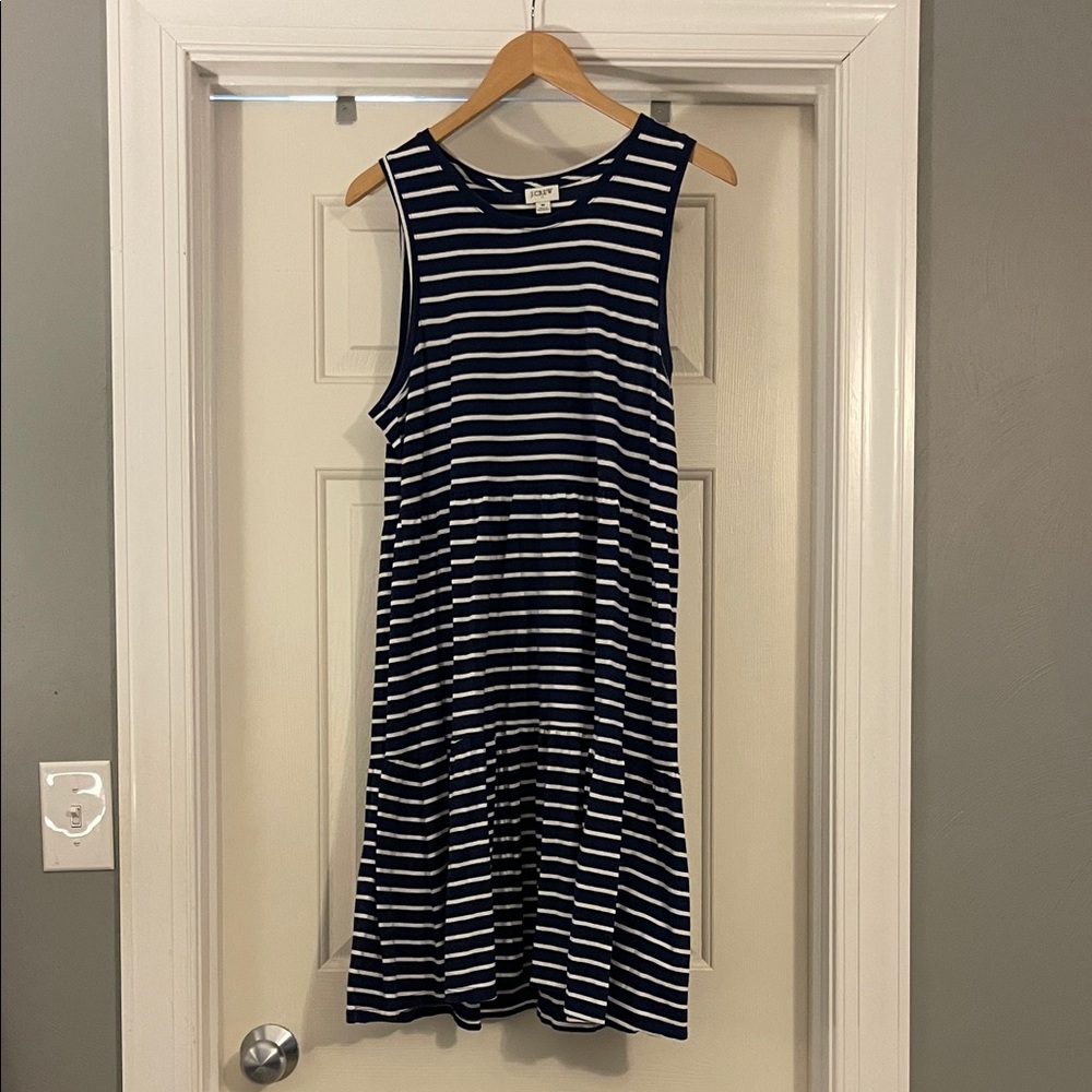J. Crew Navy and White Striped Dress